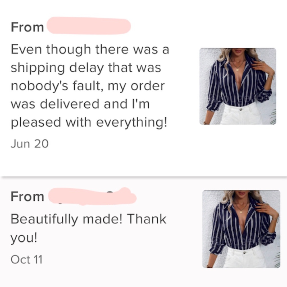 Navy Blue White Striped Shirt Button Up / Down Long Sleeve, Collar - Picture 9 of 12